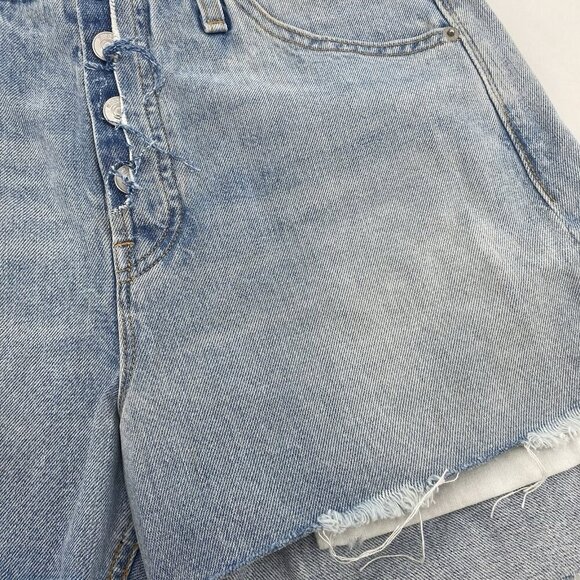 Hudson Denim 26 Distressed Sloane Step Hem Button Fly Light Wash Cutoffs Shorts - Picture 8 of 15